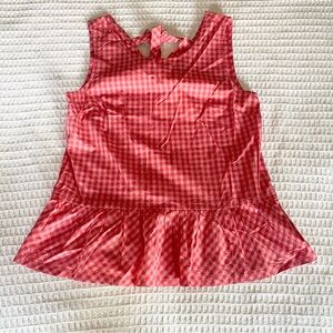 J. Crew factory coral gingham tie back cotton tank size small